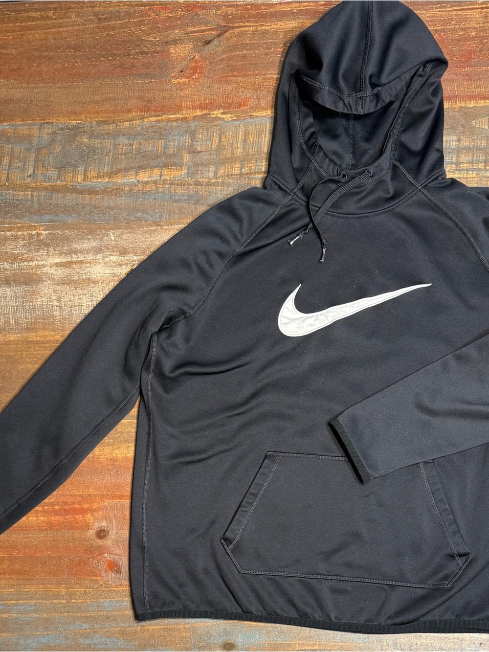Nike Women’s Black Pullover Hoodie with White Swoosh